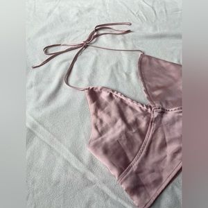 GARAGE RUCHED BACK HALTER TOP